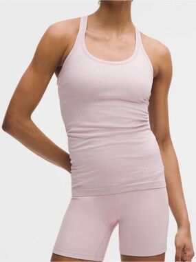 Lululemon Ebb to Street Pink Ribbed Women's Tank Top
